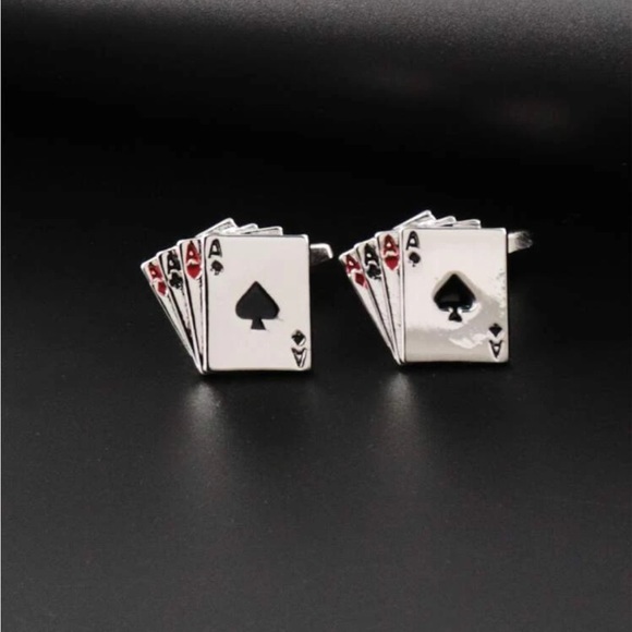 3 pc Unisex Poker Pattern Polvester Printed
Casual Fashion Necktie & cuff links - Picture 7 of 10